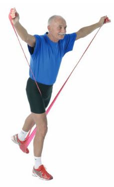 Thera-Band Übungen zur Stärkung der Fuß-, Bein- und Rumpfmuskulatur und der Koordination